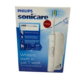 Philips Sonicare 6100 ProtectiveClean White Electric Toothbrush HX6877/21 NEW
